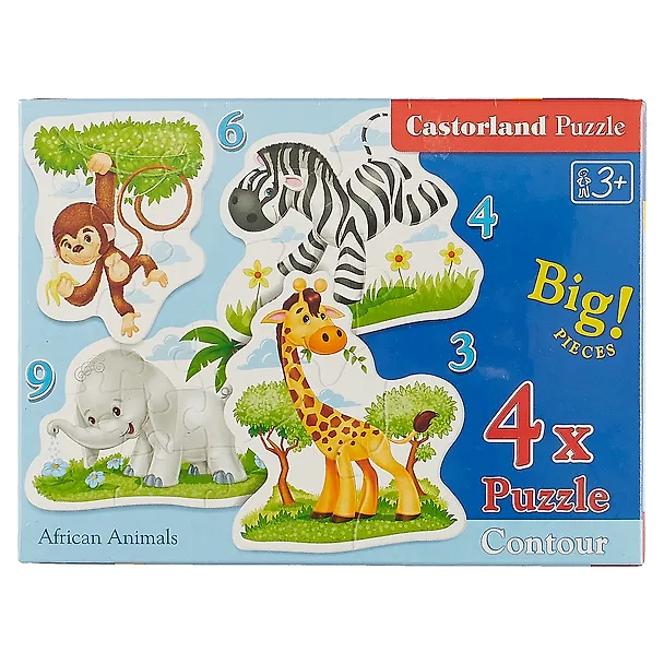 Пазл Castorland 3+4+6+9эл 4 в 1 Африканские животные 2696751 — 1