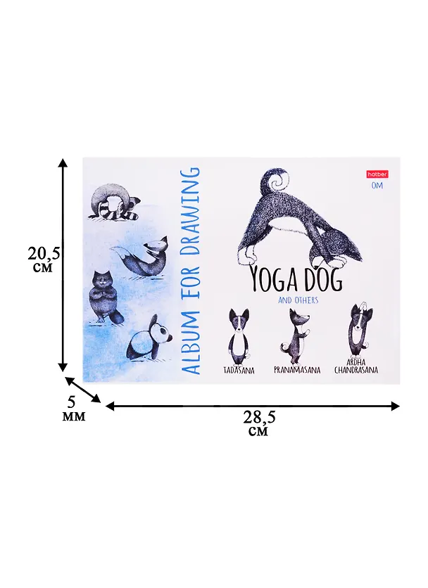 Альбом для рисования «Animals Yoga» Hatber А4, 24 листа, скрепка, в ассортименте 250400 — 3
