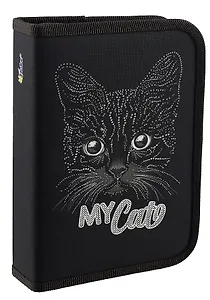 Пенал 1 отделение "Мой котик" 20*14 см