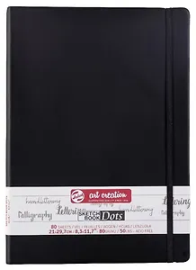 Скетчбук А4 80л тчк. "Art Creation" 80г/м2, черн.тв.обл., резинка