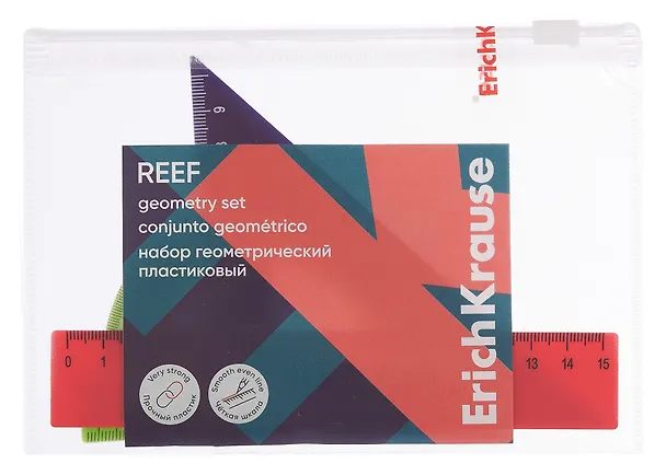 Набор геометрический малый "Reef" (линейка, угольник, транспортир), в ассортименте 3110995 — 3