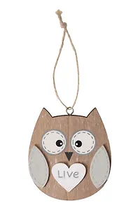 Сувенир Подвеска деревянная Сова Love, Live, Dream 9*10см 12-36228-XF024B