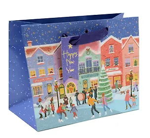 Пакет А5 18*23*10 "Домики" НГ, бум.мат.ламинат 3040565