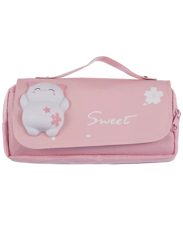 Пенал-сумка на молнии "Sweet" с ручкой, 2 отделения, розовый, Yoi 3087354 — 7