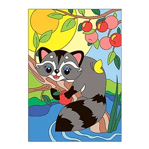 Набор для творчества LORI Картина по номерам для малышей Счастливый енотик