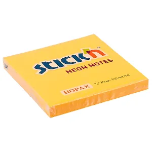 Блок для записей Stick`n Neon notes, оранжевый, 7.6 х 7.6 см