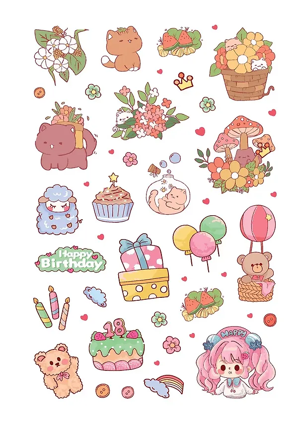 Книга Наклейки Kawaii Club (голубая обложка) () — 3