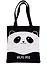 Сумка-шоппер на молнии Панда Hug me, 38см.*35см. (текстиль, флис) — 2618226 — 1