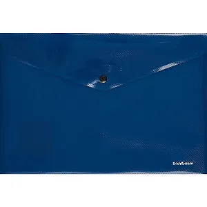 Папка-конверт А4 на кнопке "Diagonal Classic" непрозрачн.пластик, синий, Erich Krause