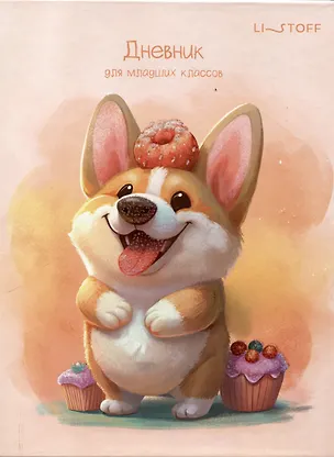Дневник для мл.кл. "Щеночек" 7БЦ, мат.ламинация, выб.глиттерный лак, печать с подсказками 3090494