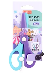 Ножницы 120мм детские "Маленький цирк" с усилителем, блистер, ассорти, Hatber