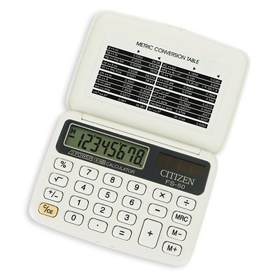 Калькулятор 08 разрядный карманный CITIZEN FS-50(WH) 209415 — 1