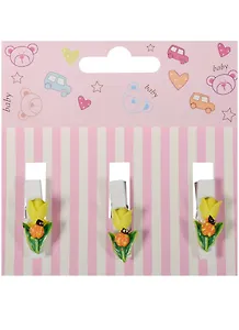 Набор прищепок декоративных, 3 шт, полистоун,тюльпан с божьей коровкой