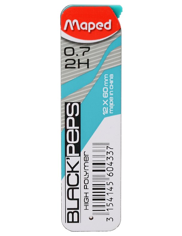Грифели 0,7мм 2Н (12 шт), "BLACK PEP'S", Maped 3170140 — 1
