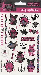Наклейки-тату переводные 110х200 "Хеллоу Китти и друзья Хэллоуин"