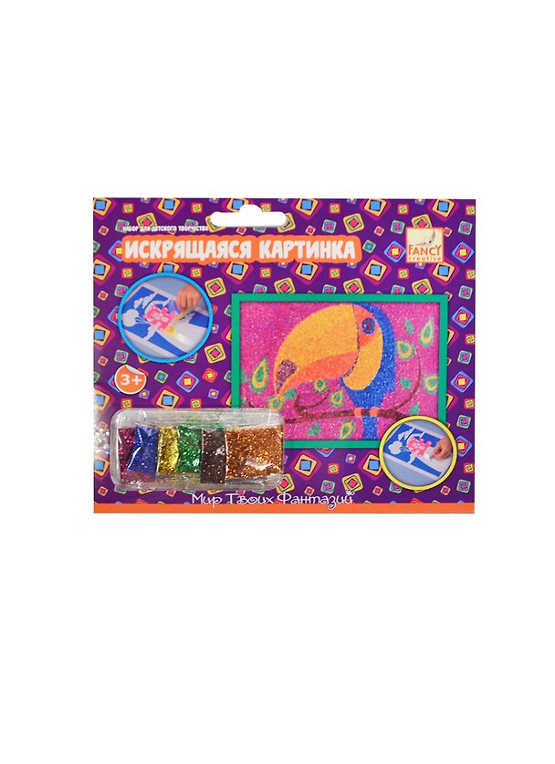 Искрящаяся картинка Попугай (FD080133/3) (C40074) (13х17см) (Fancy Creative) (набор д/творчества) (3+) (упаковка) 2420502 — 1