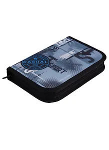 Пенал школьный 1отд. "Casual" 19*13, молния, откидн.планка, текстиль