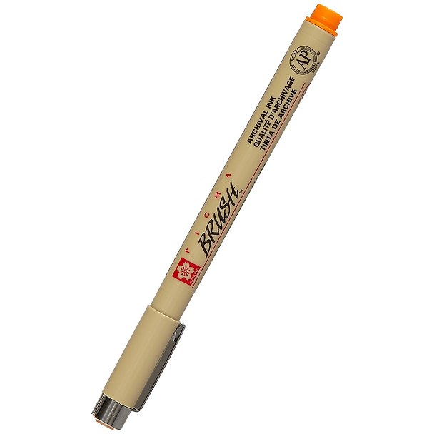 Ручка-кисточка капиллярная Pigma Brush Оранжевый, Sakura 249895 — 1