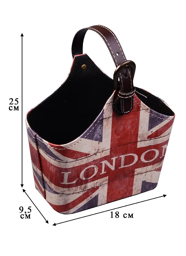 Корзинка для мелочей с ручкой Британский флаг London 18*25см 12-06649-JC02-1 2576101 — 2