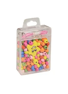 Набор бусинок дерево с фигуркой звезда-смайл (11-05713-12)