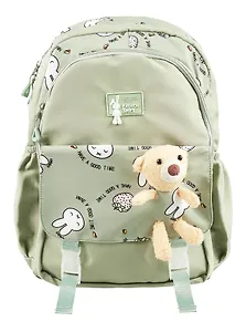 Рюкзак "Мишка" 44*30*12,5см, серо-зеленый, с игрушкой