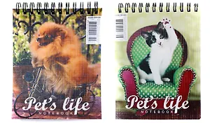 Блокнот А6 80л кл. "Домашние животные" спираль, обл.ПВХ, ассорти, Канцбург
