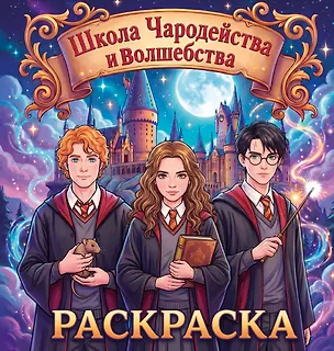 Книга Школа чародейства и волшебства. Раскраска ()
