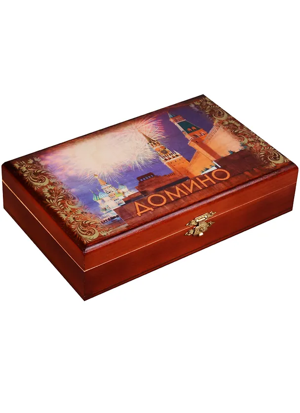Игра Домино в деревянной шкатулке Салют (21х13х5) (123-079) 2524188 — 3