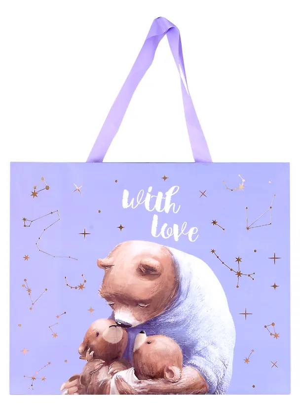 Пакет А4 32*26*12 "With love" дет., бум.мат.ламинат 2958779 — 2