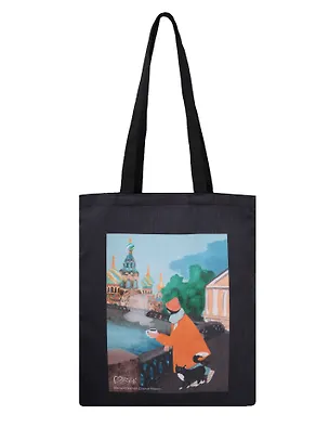 Сумка-шоппер СПб Ноксо Наедине с Петербургом Возле Спаса (черная) (текстиль) (40х32) (СК2025-302) 3108156