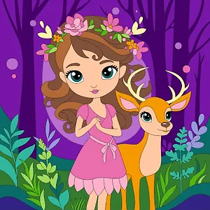 Набор для детского творчества LORI. Картина по номерам на холсте на подрамнике "Фея в лесу"