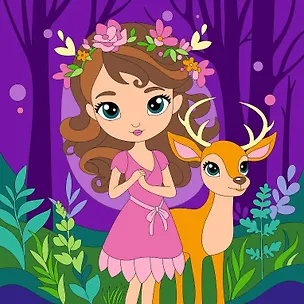 Набор для детского творчества LORI. Картина по номерам на холсте на подрамнике "Фея в лесу" 3036895