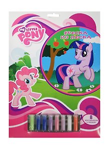 Набор д/творч. MultArt Фреска из песка My Little Pony (182484) (8 контейнеров с песком) (3 дизайна в ассорт.) (3+) (упаковка) (в кор. 4х24шт) (My Little Pony)