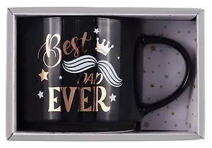 Кружка в подарочной упаковке Best Dad ever (черная) (коробка) (керамика) (12-topsun-202409-03)