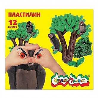 Пластилин 12 цветов, 180 г, мягкий, Каляка-Маляка 210519 — 1