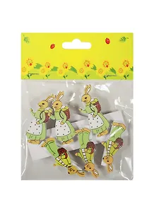 Набор прищепок, 6 шт, в пакете с хедером, зайцы с сумками (11-06943-15)