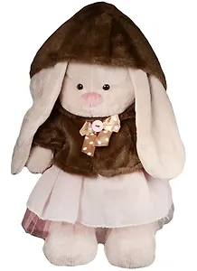 Мягкая игрушка Зайка Ми в коричневой шубке и розовом платье (32 см) (StM-036)