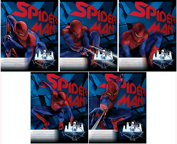 Тетрадь 18л лин. "Spider-man" карт.обл., выб.УФлак, фольга, ассорти, Disney 228088 — 1