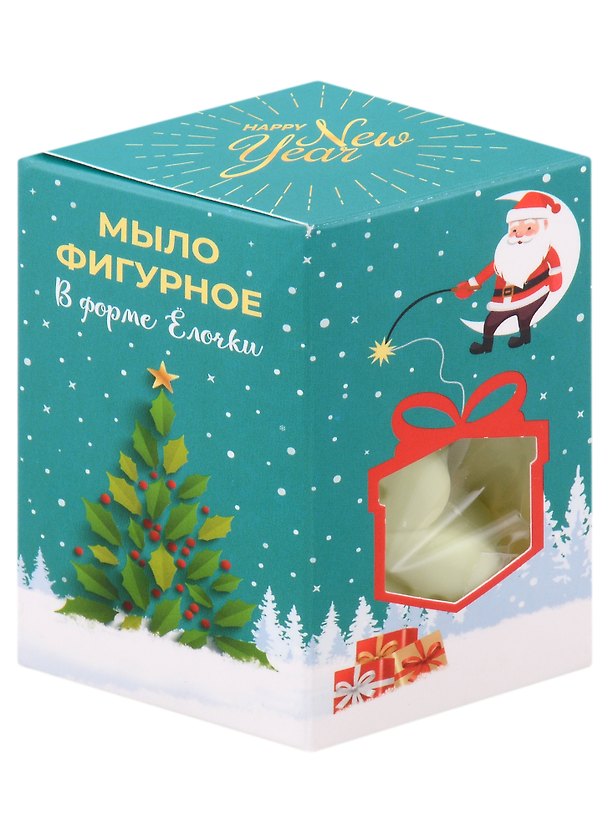 Новогоднее мыло в подарочной коробочке с Дедом Морозом Елочка (60 г) (ZT06038225) 2955470 — 1