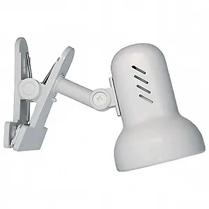 Лампа настольная 60Вт на прищепке, белая, Camelion