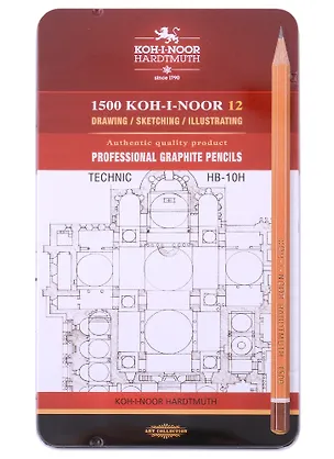 Карандаши чернографитные. 12 штук. HB-10H. Technic. KOH-I-NOOR, 1502012007PL 93527 407049