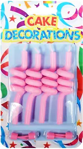 Набор свечей для торта Спирали (ассортим.) (4шт) (8см)