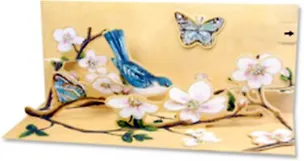 3D открытка Восточные цветы (Oriental Blossoms) (панорама) (A197) 2384688