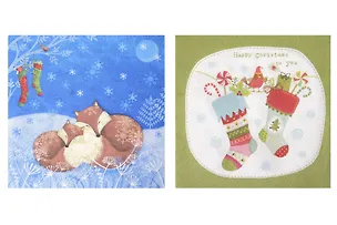 Салфетки для декупажа Рождественские чулки - 2 шт. P-310655/SDL058800 357375