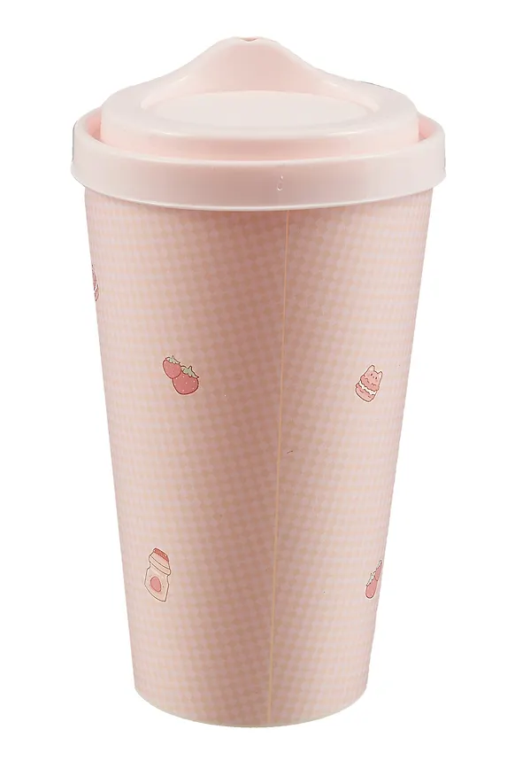 Стакан с крышкой Kawaii Зайчик (пластик) (550 мл) (СП2-2024) 3035570 — 3
