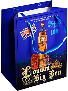 Пакет подарочный бумажный "Города ретро", А5