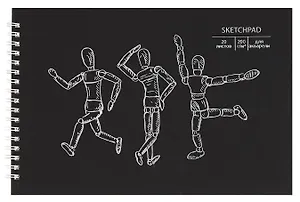 Скетчбук 250*170 20л "Art object" акварел. бумага, 200г/м2, черный дизайнерский картон, тиснение фольг. серебро, евроспираль