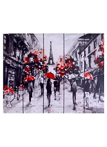 Рисование по дереву. Дождливый Париж