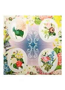 Подставка под горячее керамика Медальоны с цветами (20х20) (40998)
