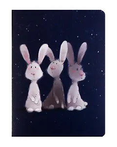 Записная книжка А6 32л кл. "Три кролика «Пух и ухи» темный", сшивка